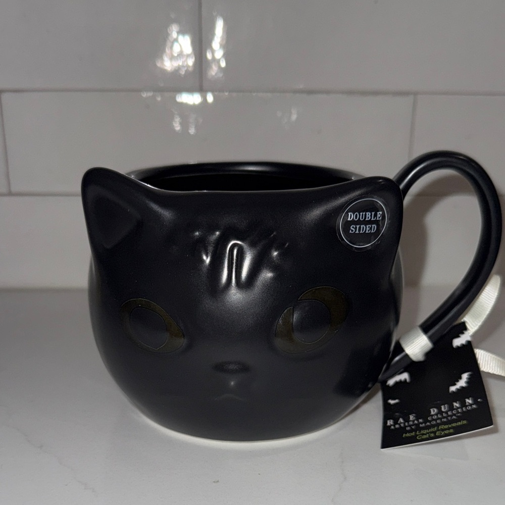 Rae Dunn black cat vibes mug